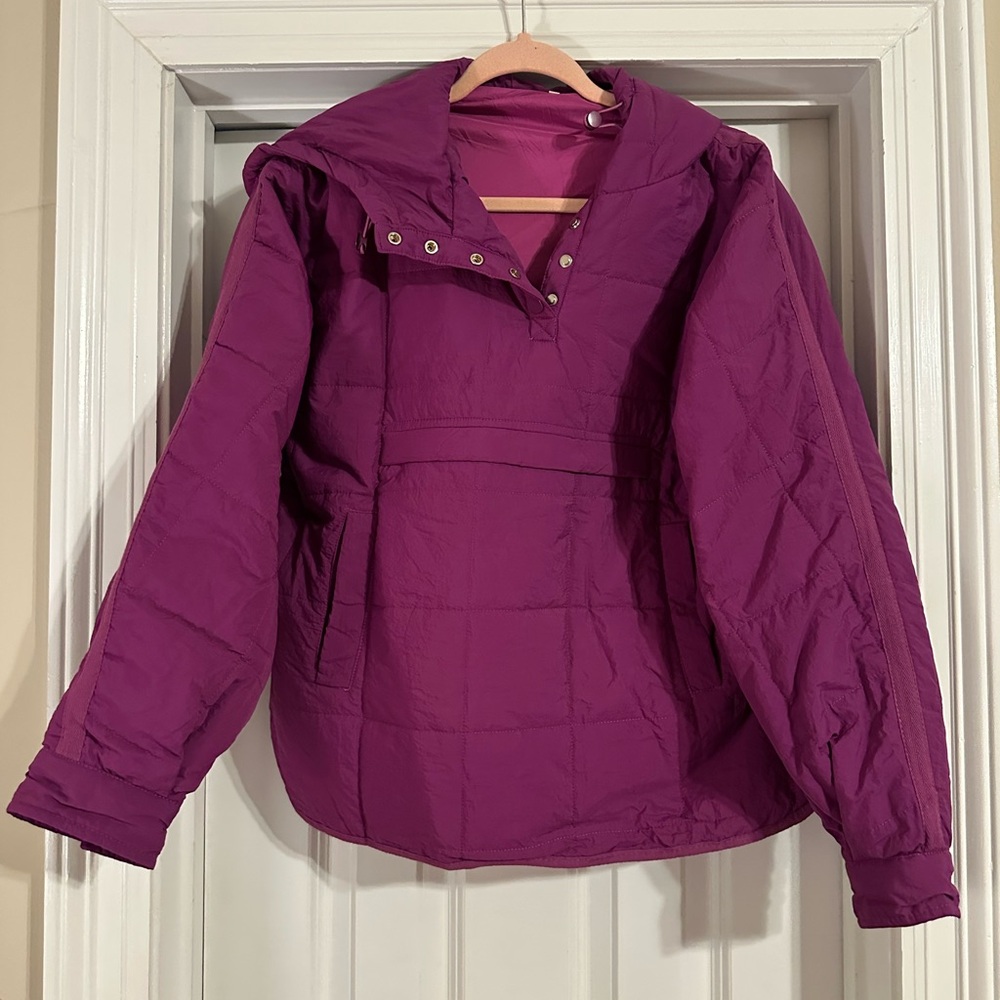 Women's Purple Pullover Puffer Jacket